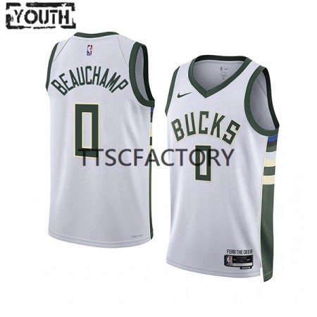 Kinder NBA Milwaukee Bucks Trikot MarJon Beauchamp 0 Nike 2022-23 Association Edition Weiß Swingman